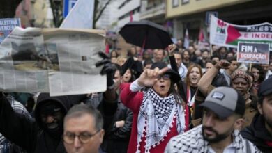 הפגנות נגד המשטר הציוני בבירת פורטוגל