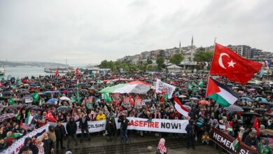 הפגנת התמיכה המפוארת של העם הטורקי בעזה + וידאו ותמונות