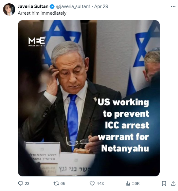 لحظه‌شماری کاربران خارجی «ایکس» برای دستگیری نتانیاهو