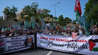 הפגנות עממיות נגד אמריקה וישראל באיסטנבול