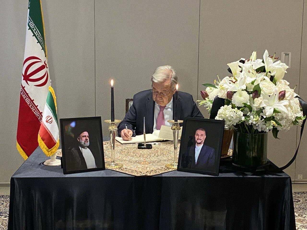 ادای احترام دبیرکل سازمان ملل به شهدای خدمت ایران+ عکس