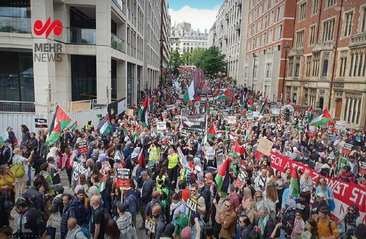 הפגנות ציבוריות מסיביות בלונדון בגנות הפשע הנורא של אל-נוסיראת