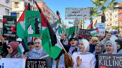 הפגנות של אנשים מרוקאים לתמיכה בעזה + וידאו