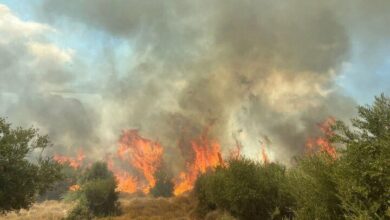 שריפה בצפון השטחים הכבושים עקב התקפות חיזבאללה