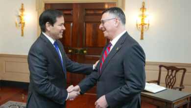 שר החוץ האמריקני רוביו דן עם מקבילו הישראלי סער על סוגיות ביטחוניות אזוריות /ארצות הברית , ישראל , גדעון סער , מרקו רוביו , המזרח התיכון