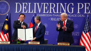טראמפ טוען לזכותו להפסקת האש המחודשת בין תאילנד לקמבודיה /תאילנד , קמבודיה , דונלד טראמפ , הפסקת אש , סכסוך גבול